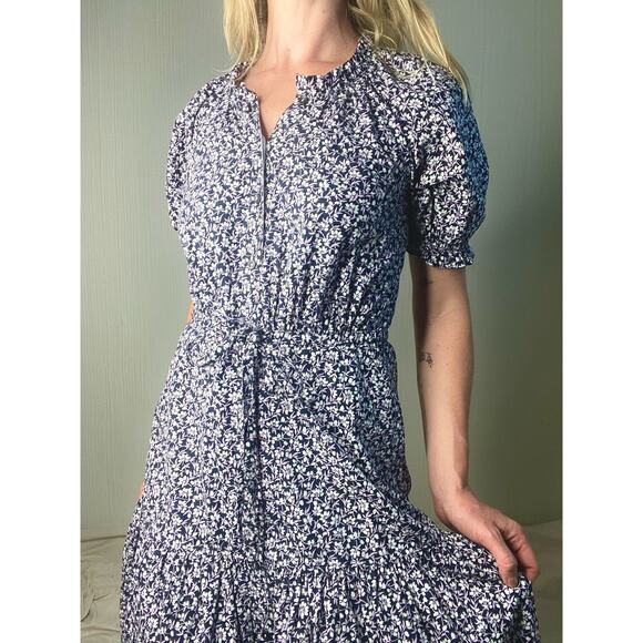 REBECCA TAYLOR LA VIE Floral Cotton Puff Sleeve Prairie Maxi Dress US XS - Picture 9 of 13